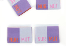 1 Label - NUR MUT - Lila/Hellgrau -