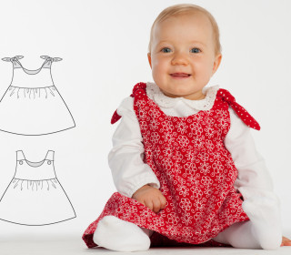 Babykleid Hängerchen Schnittmuster pdf. Kleid für Mädchen und Baby Schürzenkleid Gr. 56 bis 98 als Ebook LIPSIA von Patternforkids Gr. 56 - 98