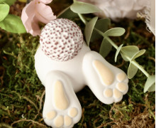 Silikon - Gießform - Hasen Hinterteil - mit Hasenpuschel - vielfältig nutzbar