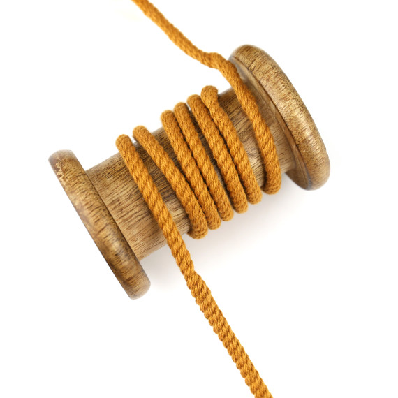 1m Hoodieband - Schmale Kordel - Parkakordel - Gedreht - 4mm - Camelbraun