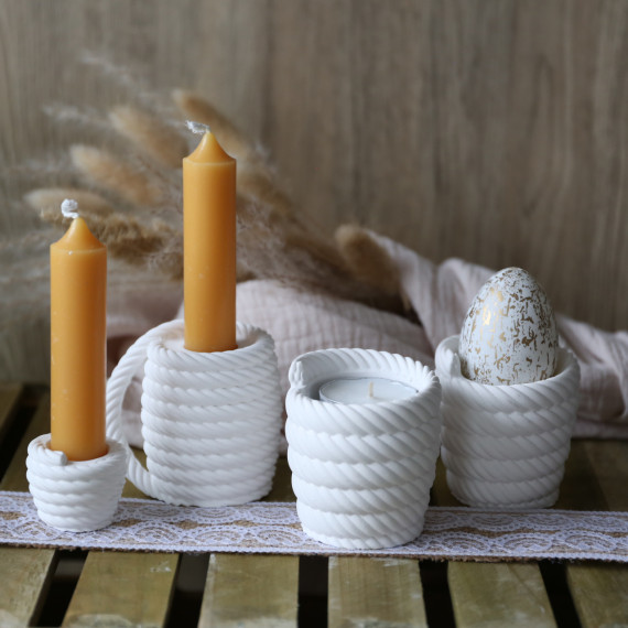 16 Stück Silikon Kerzenhalter Für Stabkerzen - Elfenbein