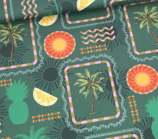 Outdoorstoff - Island Breeze - Mix - Dunkelgrün - abby and amy