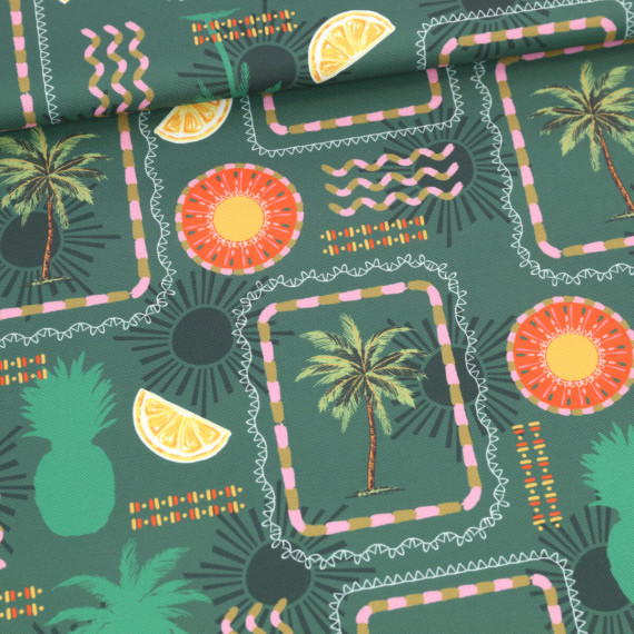 Outdoorstoff - Island Breeze - Mix - Dunkelgrün - abby and amy