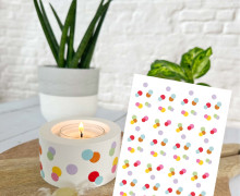 Rub-On Sticker - Konfetti - Muster für Kerzenhalter - Tante Henni Rub-Ons - vielfältig nutzbar