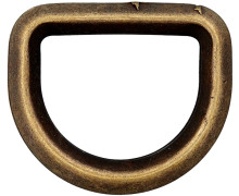 1 D-Ring - 25mm - Taschenring - Metall - Kantig - Altmessing