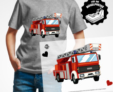 Onkel Bo's Bügelbilder - DIN A4 - Feuerwehr - Rot/Schwarz