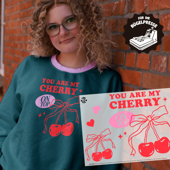 Onkel Bo's Bügelbilder - DIN A4 - You are my cherry on top - Schriftzug - BIG