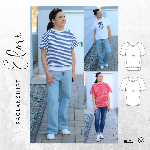 Ebook Schnittmuster Raglanshirt ELRORI Gr. 32-56