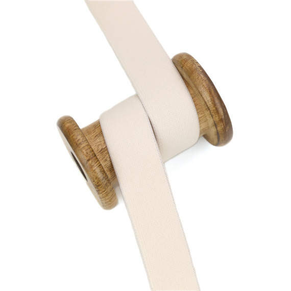 1m Gummiband - Elastisch - Uni - 25mm - Creme