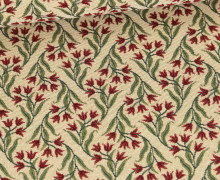 Gobelin Premium - Rote Blumen - Ecru