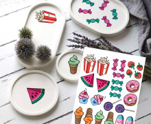 Rub-On Sticker - Junk Food - Sweet - Hamburger Liebe - Tante Henni Rub-Ons - vielfältig nutzbar