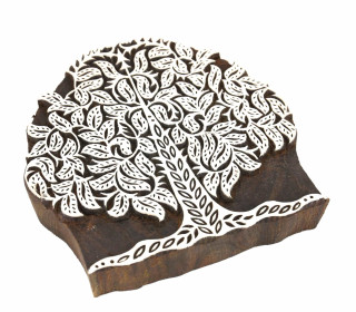 Stempel - Original Textilstempel - Indischer Holzstempel - Stoffdruck - Baum - Groß