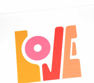 Sommersweat - Love - Schriftzug - Rottöne - Paneel - Weiß - Bio Qualität - abby and me