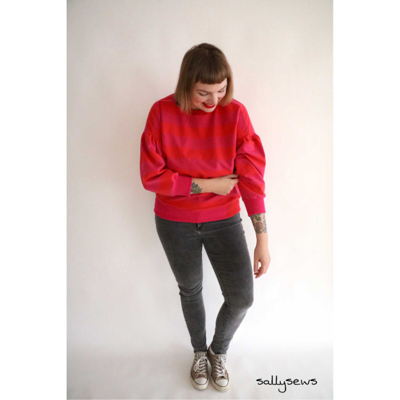 Sommersweat - Just Stripes! - Streifen - Dunkelrot/Fuchsia