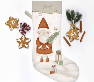 DIY-Nähset - Nikolaussocke - Softshell - Woodland - Santa