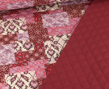 Baumwoll Stepper - Steppstoff - Patchwork & Uni - Doubleface - Wattiert - Rot