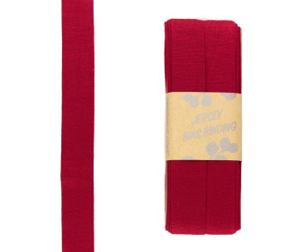 3 Meter Schrägband - Viskose Jersey - Dunkelrot - Dehnbar - 2,0cm x 3m - Zugeschnitten