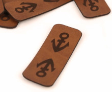 1 KUNSTLEDER LABEL - Hamburger Liebe - Braun - Anker