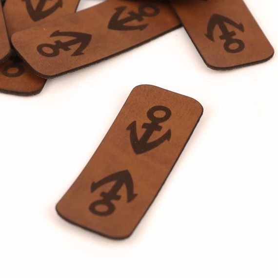 1 KUNSTLEDER LABEL - Hamburger Liebe - Braun - Anker