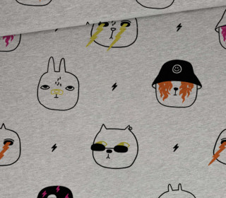 Sommersweat - Rebel Kids - Katzen - Schwarz - Grau Meliert - abby and me