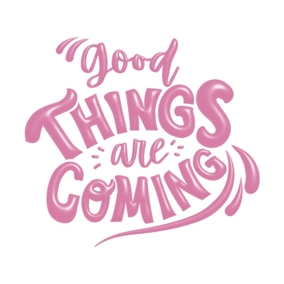 Emaille Becher - Good Things Are Coming - Pink