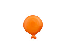 1 Polyesterknopf - Rund - 15mm - Öse - Kinder - Luftballon - Orange