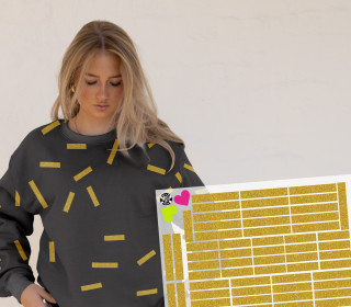 Onkel Bo's Bügelbilder - DIN A4 - Konfetti - Stripes - Glitzer Optik - Gold