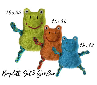 Stickdatei Frosch Kuscheltuch ITH in drei Größen, embroidery, stick file, schmusetuch, kuscheltier, schnuffeltuch, frog