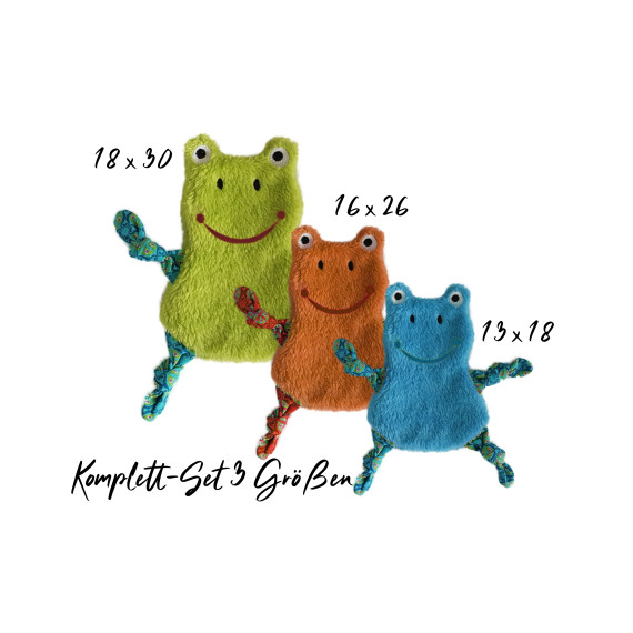 Stickdatei Frosch Kuscheltuch ITH in drei Größen, embroidery, stick file, schmusetuch, kuscheltier, schnuffeltuch, frog