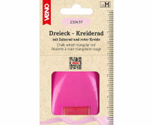 1 Dreieck-Kreiderad - mit Zahnrad & roter Kreide - veno - Rot
