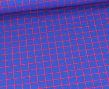 Bio-Sommersweat - French Terry - Grids - Beetles & Bugs - Royalblau/Pink - Hamburger Liebe