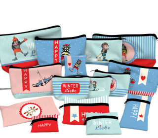 DIY-Nähset - Softshell - Fleece - 15 Stift - und Kramtaschen - Winterliebe - ela ideen - abby and amy