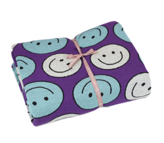 1,85m Zuschnitt - Bio- Jacquard - 4 Farb Spezial Jacquard Jersey - Smile - Choose Your Vibe - Lila - Hamburger Liebe