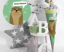 DIY-Nähset Schultüte - Otter - Käselotti - mit 3D Applikation - zum selber Nähen