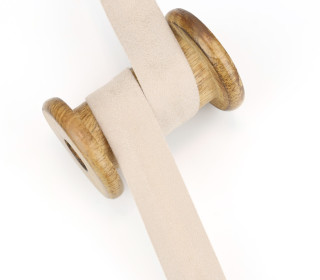 1 Meter Schrägband - Velour - 20mm - Beige