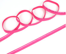 1 Meter elastisches Paspelband/Biesenband - Matt mit Glanzkante - Pink