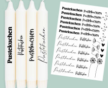 DIN A4 - Tattoofolie - Pustekuchen - für Kerzen / Keramik