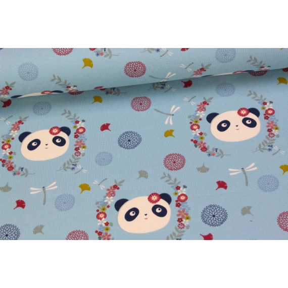 Sommersweat - Pandas - Libellen - Hellblau