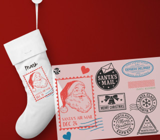 Onkel Bo's Bügelbilder - DIN A4 - Santa's Mail - Stamps