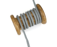 1m Hoodieband - Schmale Kordel - Parkakordel - Gedreht - 4mm - Grau