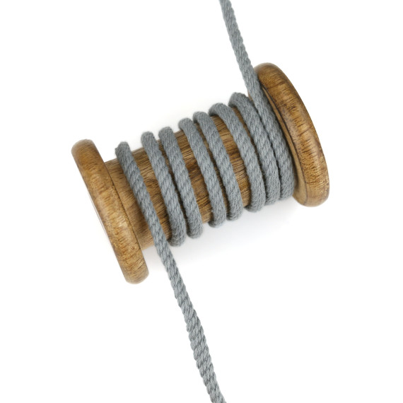 1m Hoodieband - Schmale Kordel - Parkakordel - Gedreht - 4mm - Grau