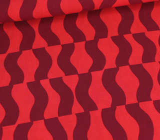 Lenzing Ecovero - Viskose - Blusenstoff - Graphic - Erdbeerrot/Bordeux