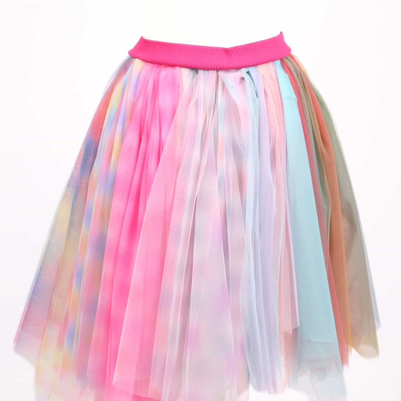 Feiner Tüllstoff - Weich - Verlauf - Regenbogen - Batik - Pink