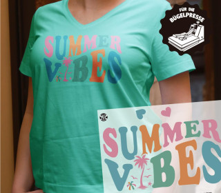 Onkel Bo's Bügelbilder - DIN A4 - Summer Vibes - Bunt - Schriftzug - BIG