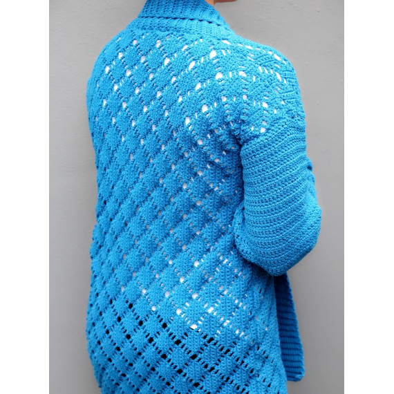 Ebook Häkelanleitung Cardigan/Strickjacke mit Rautenmuster und