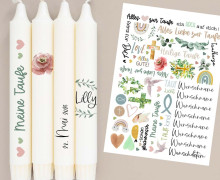 DIN A4 - Tattoofolie - Taufe - Schlicht - für Kerzen / Keramik