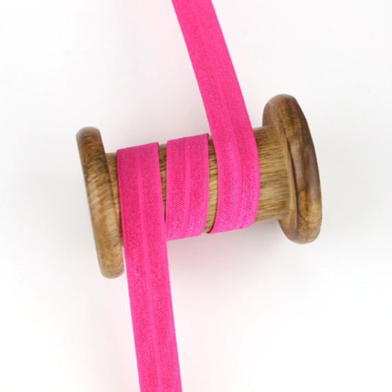 1m elastisches Schrägband  - Uni - 15mm - Pink
