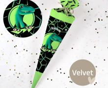 DIY-Nähset Schultüte - Minty Dinosaur Myles - Velvet - zum selber Nähen