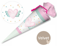 DIY-Nähset Schultüte - GESCHWISTERTÜTE - Aquarell Herz - Velvet - abby and amy