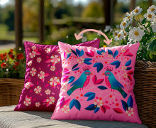 Genähtes Kissen inkl. Inlet - Spring Birds - Vögel - Hamburger Liebe - Mein Hanseherz